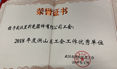 2019年3月，我司荣获“2018年度洪山区工会工作优秀单位”称号(图1)